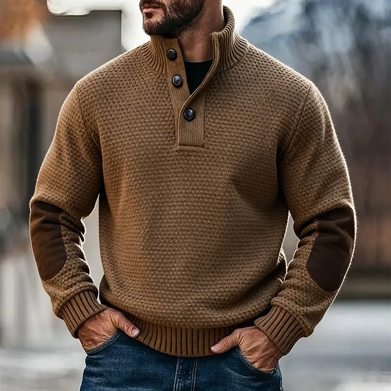 Men's Vintage Casual Knit Stand Collar Button Sweater MTA1585J4TO sold by Manly product image thumbnail 2