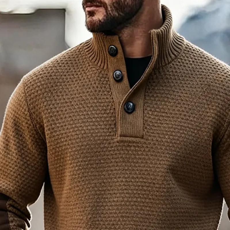 Men's Vintage Casual Knit Stand Collar Button Sweater MTA1585J4TO sold by Manly product image thumbnail 3