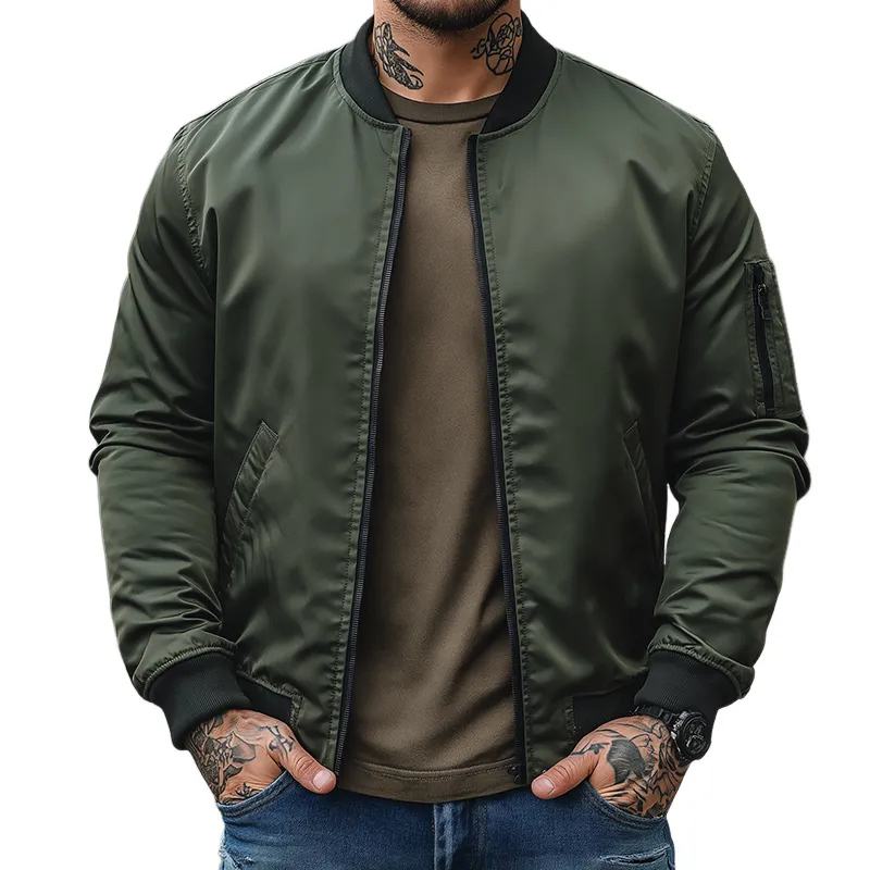 Men's Retro Casual Zipper Baseball Jacket MTA1841I4TO sold by Manly