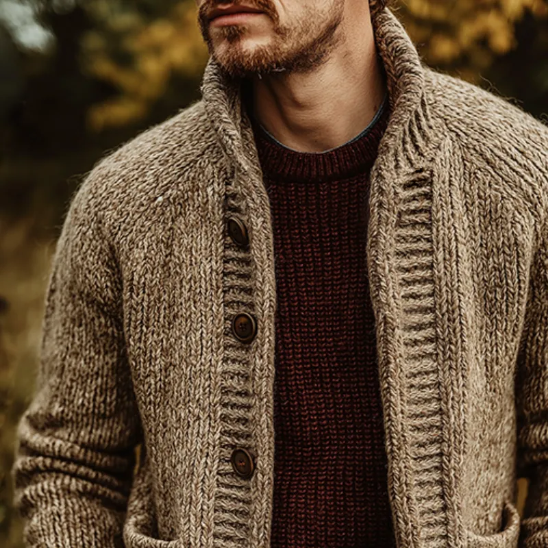 Men's Retro Casual Knitted Sweater Stand Collar Button Cardigan MTA1476J0TO sold by Manly product image thumbnail 3