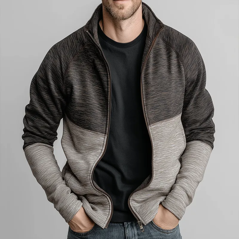 Men's Retro Casual Colorblock Zipper Jacket MTA1491J6TO sold by Manly product image thumbnail 2