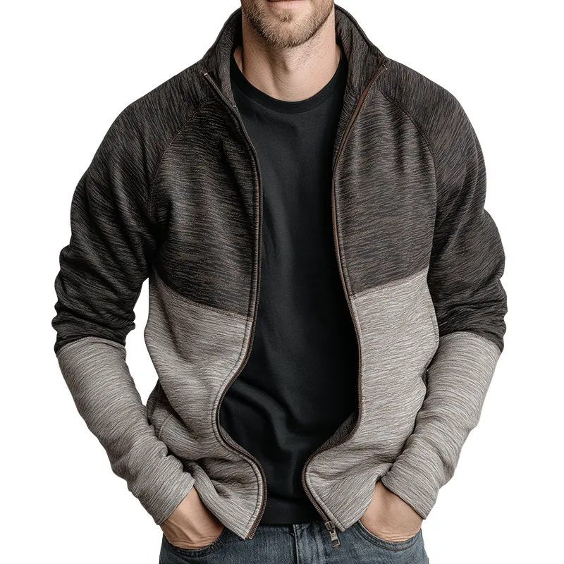 Men's Retro Casual Colorblock Zipper Jacket MTA1491J6TO sold by Manly