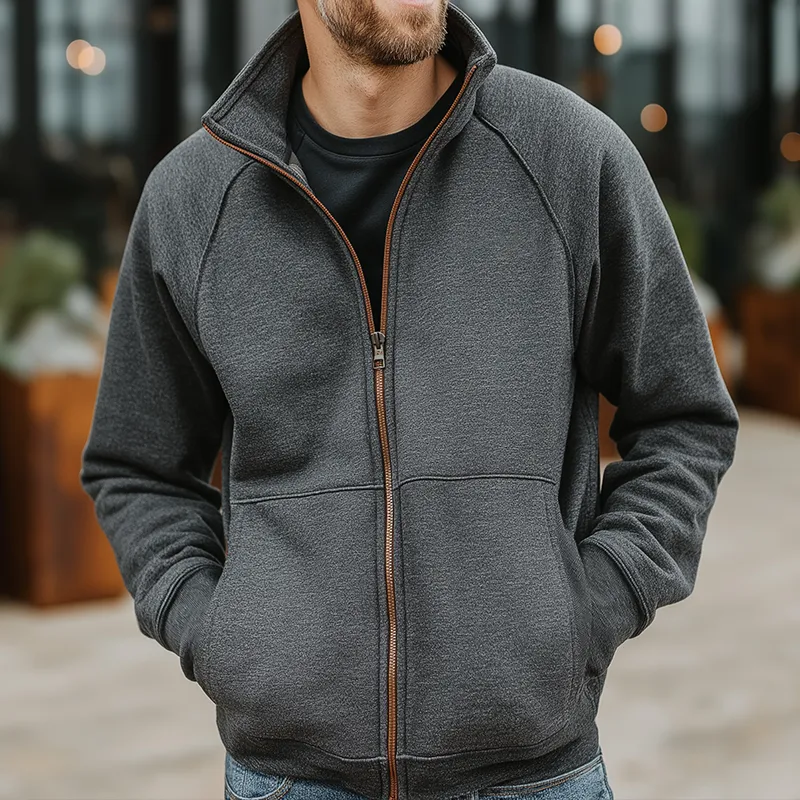 Men's Retro Casual Colorblock Zipper Jacket MTA1477J5TO sold by Manly product image thumbnail 2