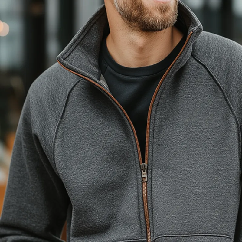 Men's Retro Casual Colorblock Zipper Jacket MTA1477J5TO sold by Manly product image thumbnail 3