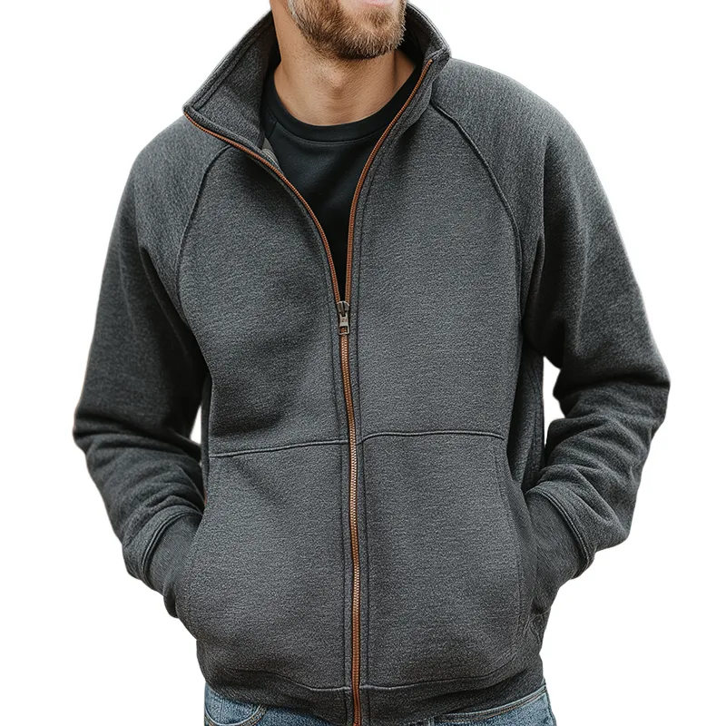 Men's Retro Casual Colorblock Zipper Jacket MTA1477J5TO sold by Manly