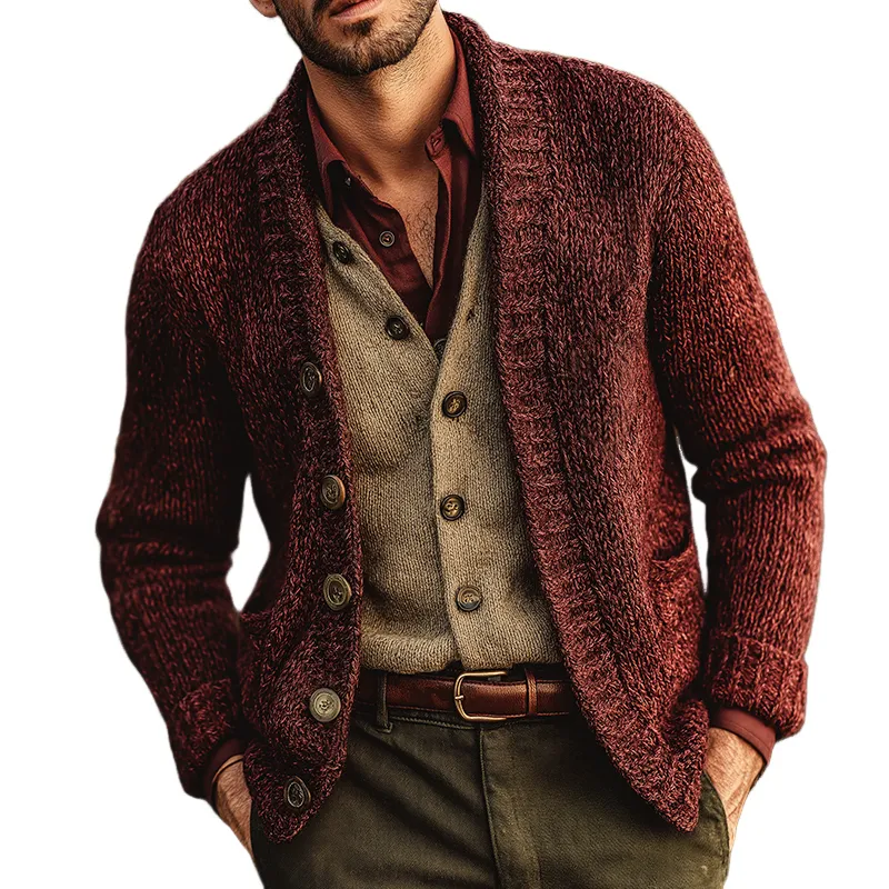 Men's Vintage Casual Knitted Sweater Button Cardigan MTA1472J6TO sold by Manly