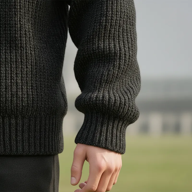 Men's Winter Simple Half-Zip Cotton Knitted Pullover Sweater MTA1465J9P sold by Manly product image thumbnail 5