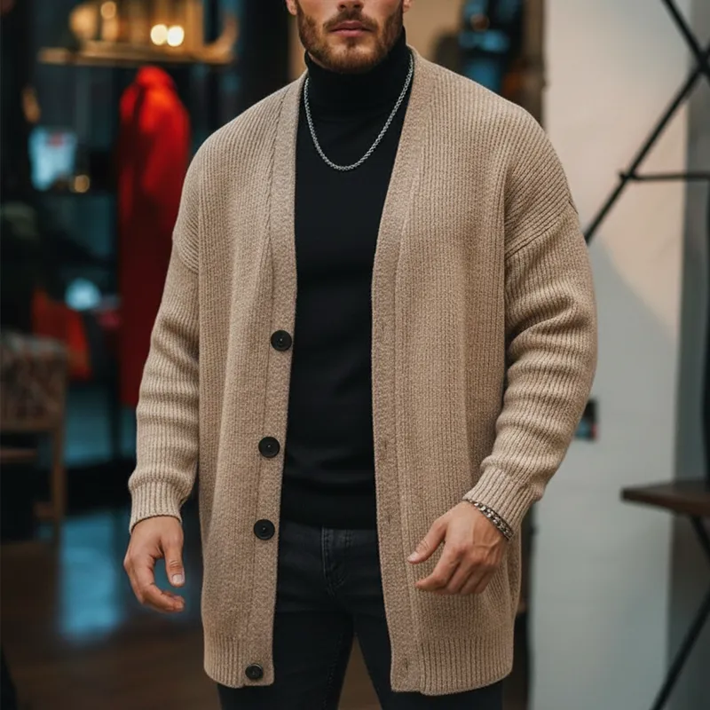 Men's Winter Simple Button Closure Cotton Knit Cardigan MTA1776J7P sold by Manly product image thumbnail 2