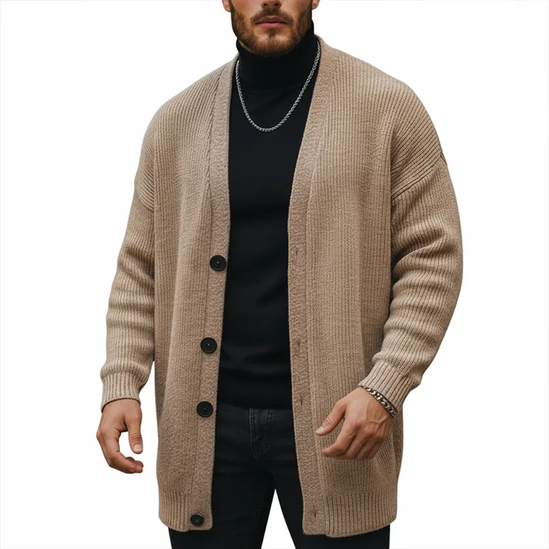 Men's Winter Simple Button Closure Cotton Knit Cardigan MTA1776J7P sold by Manly