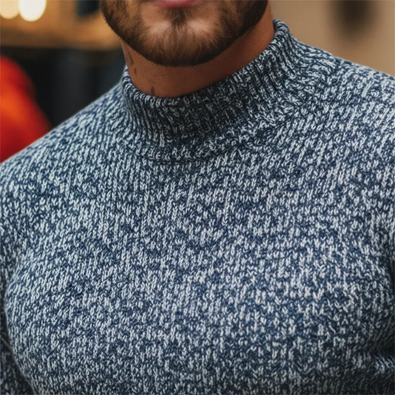 Men's Fashion Colorful Polyester Faux Wool Slim-fit Half-Turtleneck Sweatshirt MTA1790J4P sold by Manly product image thumbnail 5