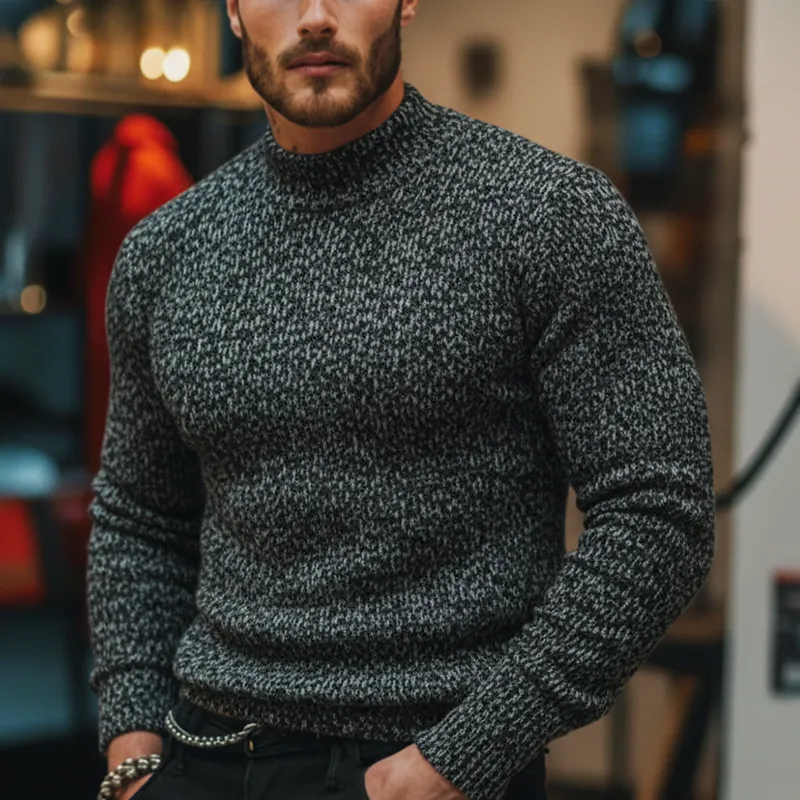 Men's Fashion Colorful Polyester Faux Wool Slim-fit Half-Turtleneck Sweatshirt MTA1790J4P sold by Manly product image thumbnail 4