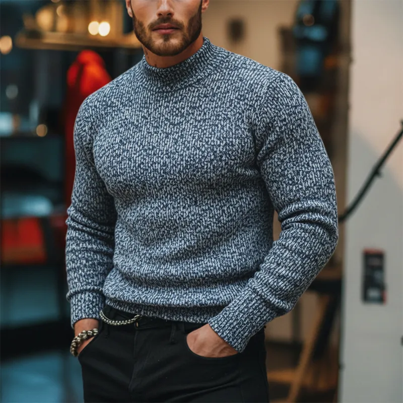 Men's Fashion Colorful Polyester Faux Wool Slim-fit Half-Turtleneck Sweatshirt MTA1790J4P sold by Manly product image thumbnail 2