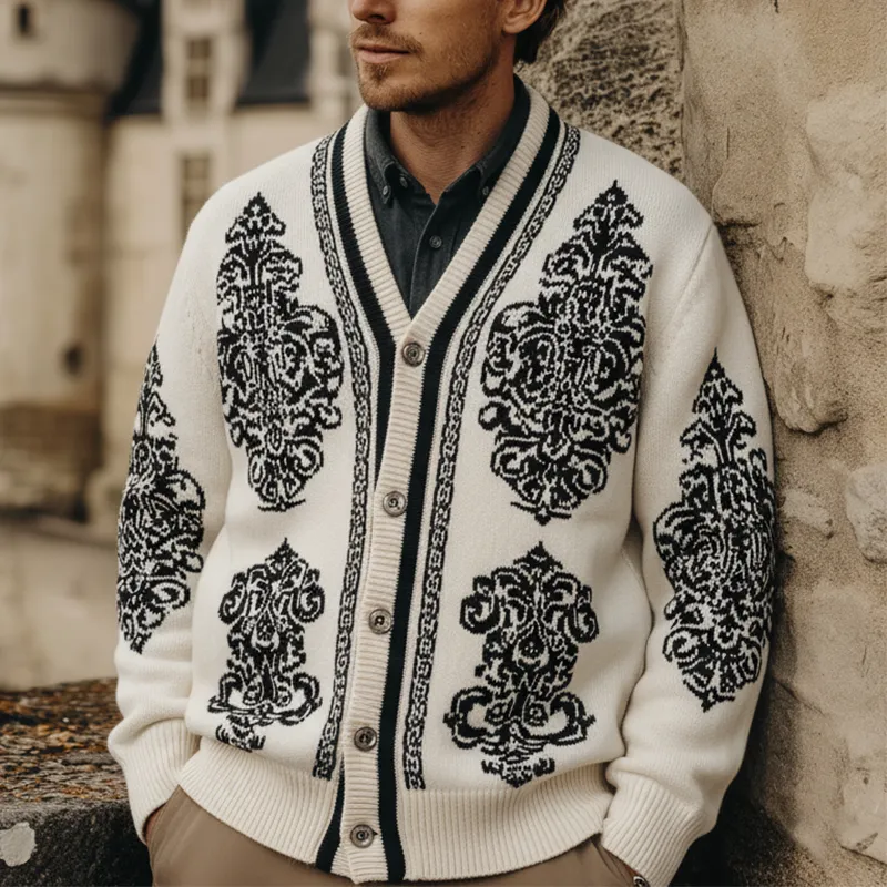 Men's Winter Fashion Exquisite Knitted Jacquard Cotton Yarn Cardigan MTA1661J4P sold by Manly product image thumbnail 2