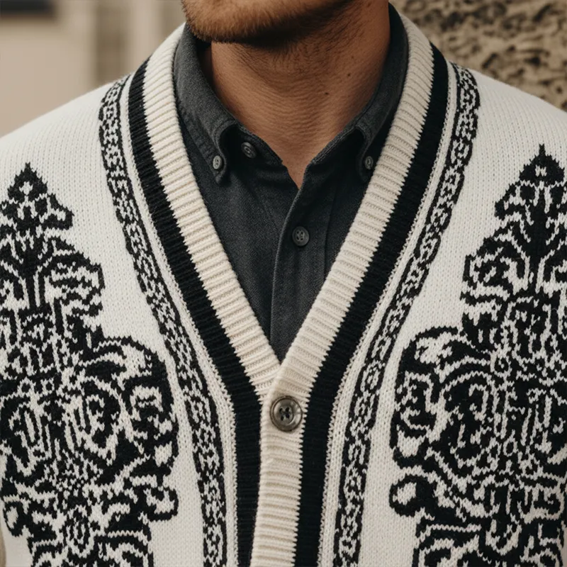 Men's Winter Fashion Exquisite Knitted Jacquard Cotton Yarn Cardigan MTA1661J4P sold by Manly product image thumbnail 5