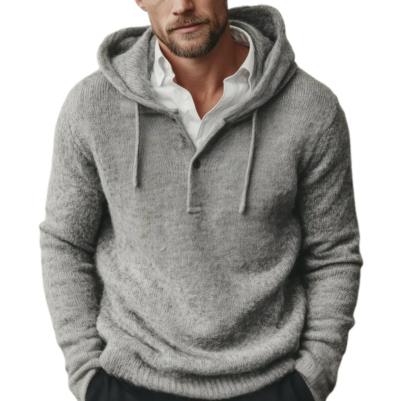Men's Classic Casual Knit Hooded Sweater MTA1638J3K sold by Manly