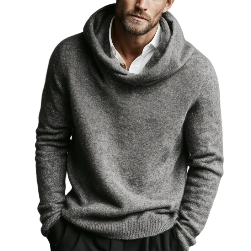 Men's Classic Casual Simple Knitted Hooded Sweater MTA1679J6K sold by Manly