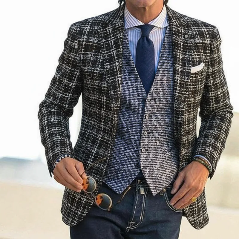 Men's Vintage Business Tweed Two-Button Blazer MTA2109J1U sold by Manly product image thumbnail 2