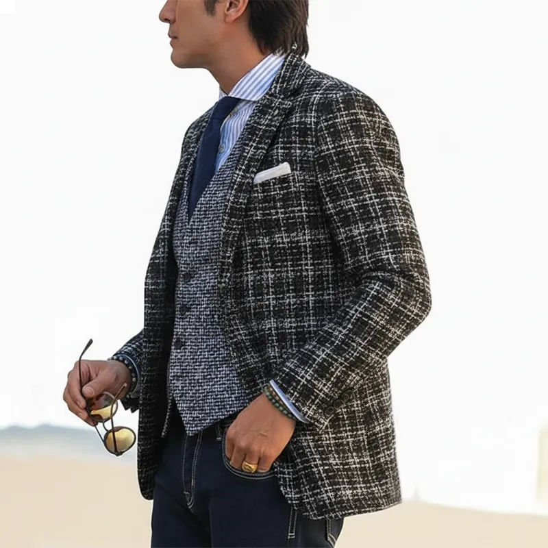 Men's Vintage Business Tweed Two-Button Blazer MTA2109J1U sold by Manly product image thumbnail 3