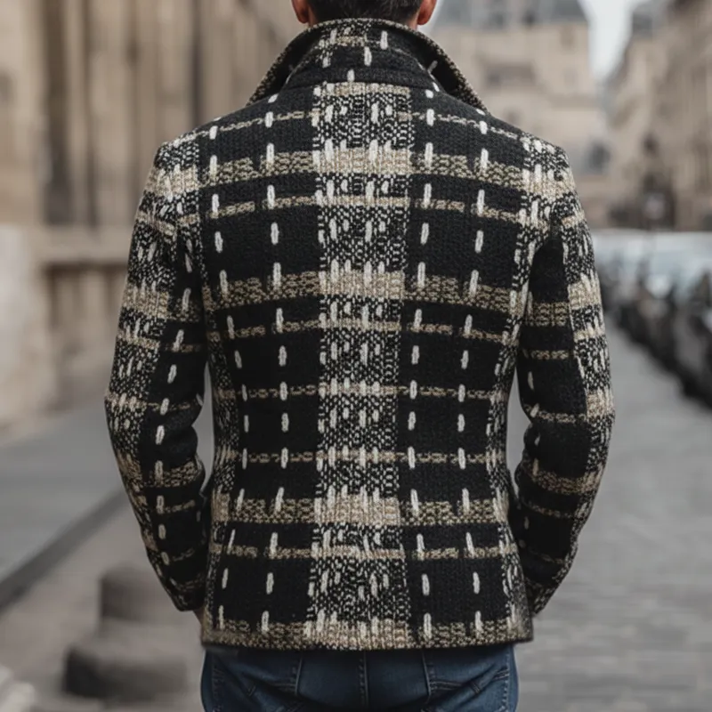 Men's Vintage Colorblock Tweed Double Breasted Jacket MTA2109J7U sold by Manly product image thumbnail 4