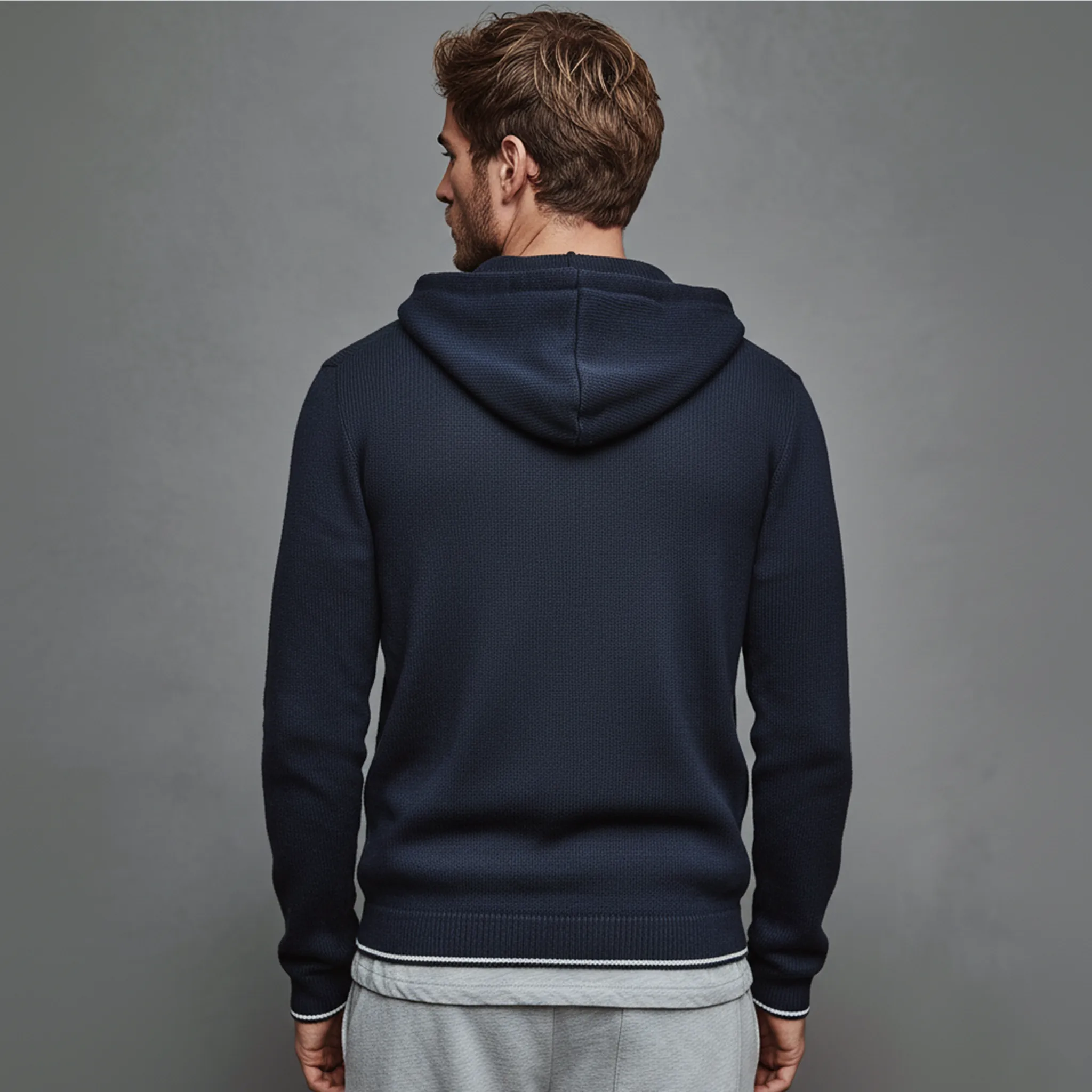 Men's Classic Casual Hooded Zippered Knit Cardigan MTA2178J2K sold by Manly product image thumbnail 4