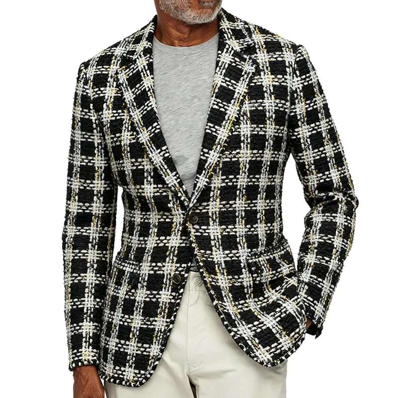 Men's Retro Casual Plaid Blazer MTA1756J1TO sold by Manly