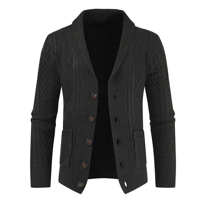 Men's Solid Color Cardigan Single Breasted Sweater 44620688X sold by Manly product image thumbnail 3