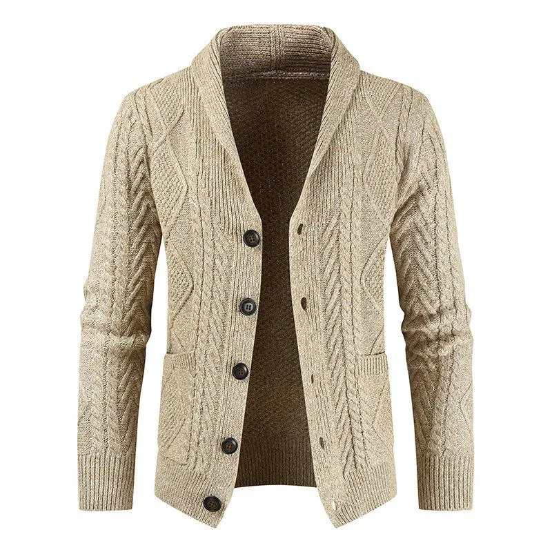 Men's Solid Color Cardigan Single Breasted Sweater 44620688X sold by Manly