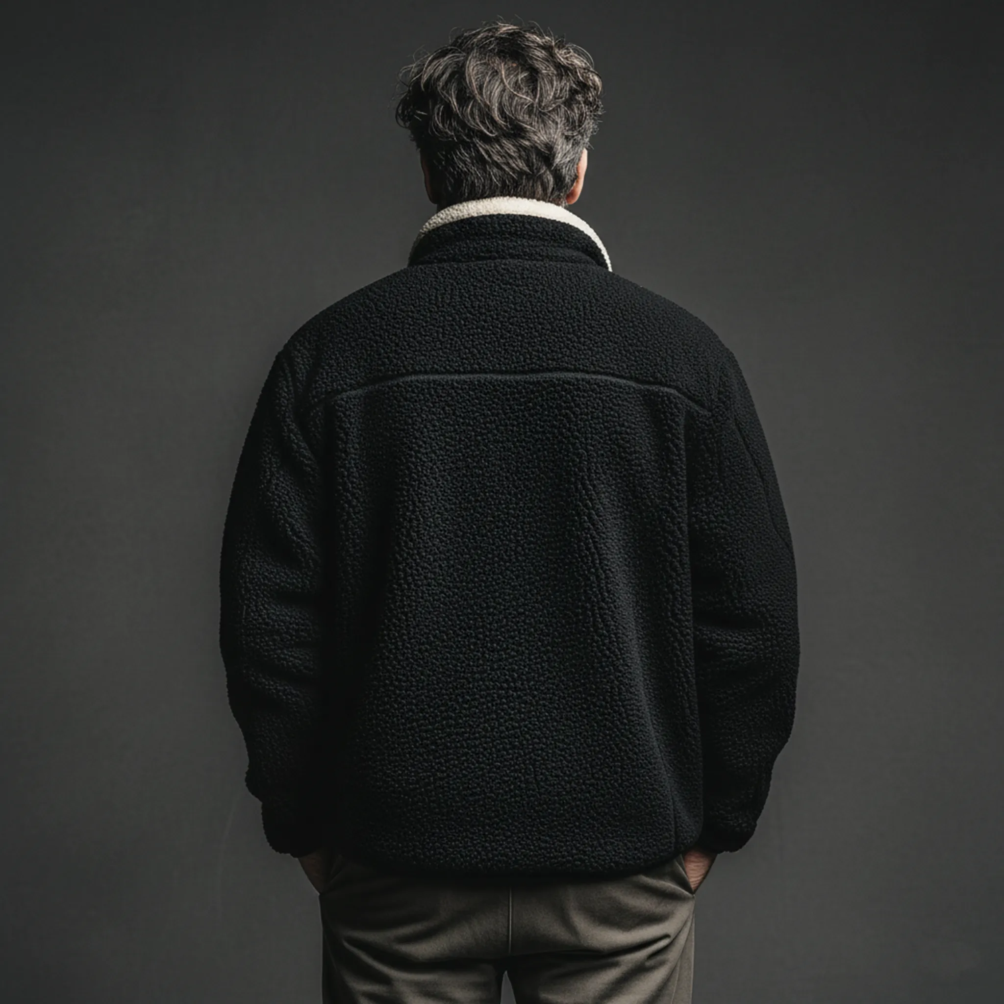 Men's Classic Casual Stand-up Collar Multi-pocket Teddy Fleece Jacket MTA2039J5K sold by Manly product image thumbnail 4