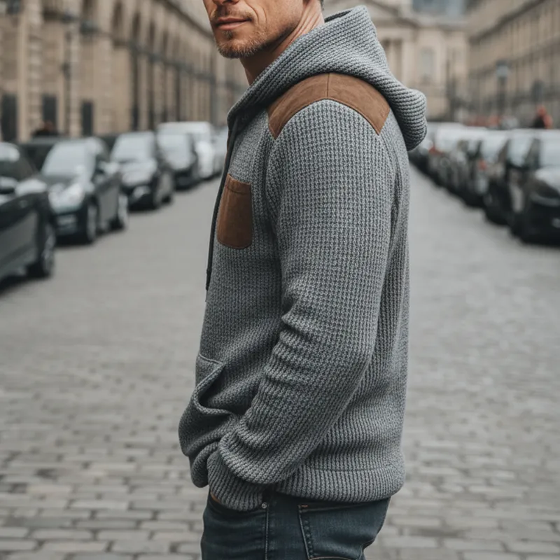 Men's Classic Stretch Colorblock Knit Casual Hoodie MTA2001J1U sold by Manly product image thumbnail 3