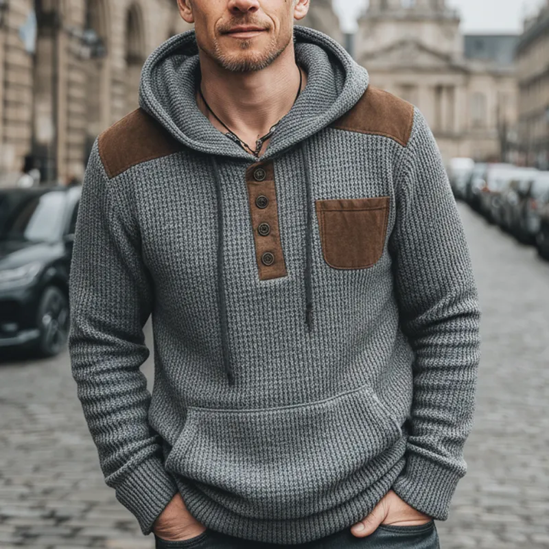 Men's Classic Stretch Colorblock Knit Casual Hoodie MTA2001J1U sold by Manly product image thumbnail 5