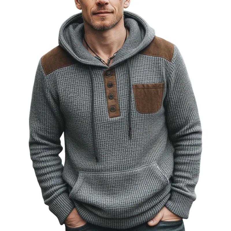 Men's Classic Stretch Colorblock Knit Casual Hoodie MTA2001J1U sold by Manly