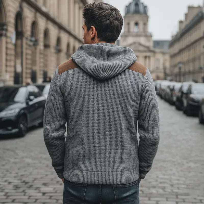 Men's Classic Stretch Colorblock Knit Casual Hoodie MTA2001J1U sold by Manly product image thumbnail 4