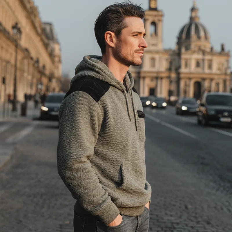 Men's Classic Colorblock Fleece Casual Hoodie MTA2096J8U sold by Manly product image thumbnail 3