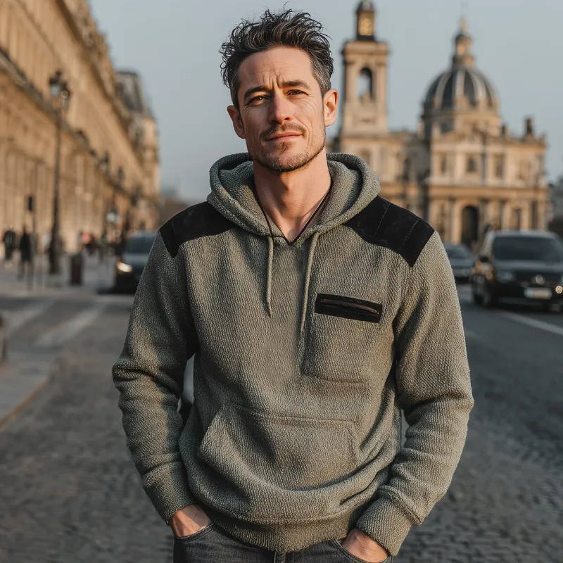 Men's Classic Colorblock Fleece Casual Hoodie MTA2096J8U sold by Manly product image thumbnail 2