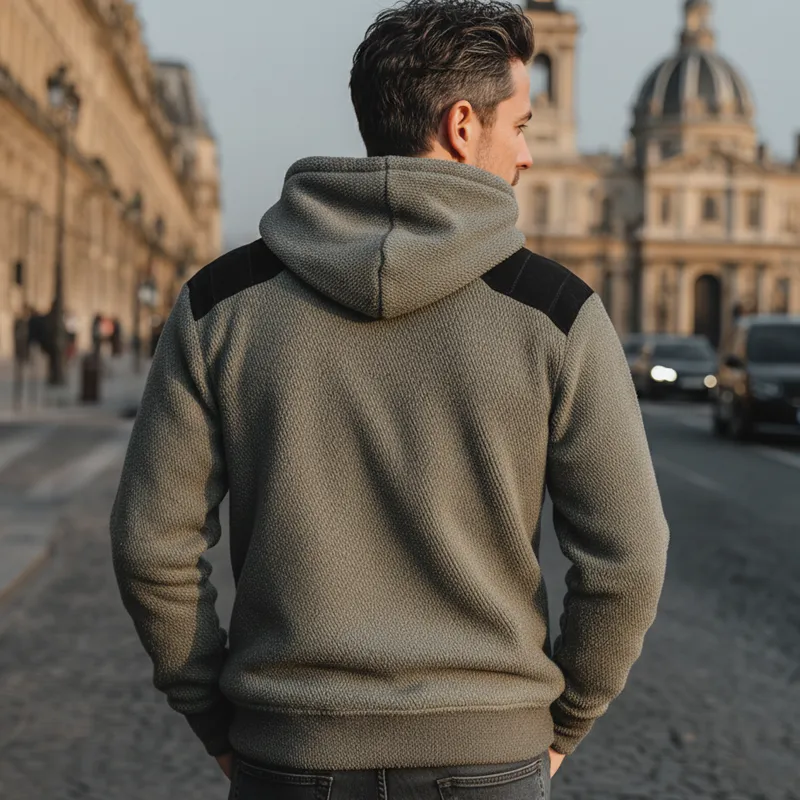 Men's Classic Colorblock Fleece Casual Hoodie MTA2096J8U sold by Manly product image thumbnail 4