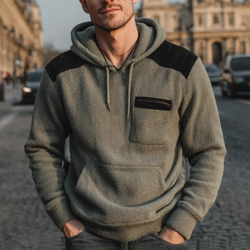 Men's Classic Colorblock Fleece Casual Hoodie MTA2096J8U sold by Manly product image thumbnail 5