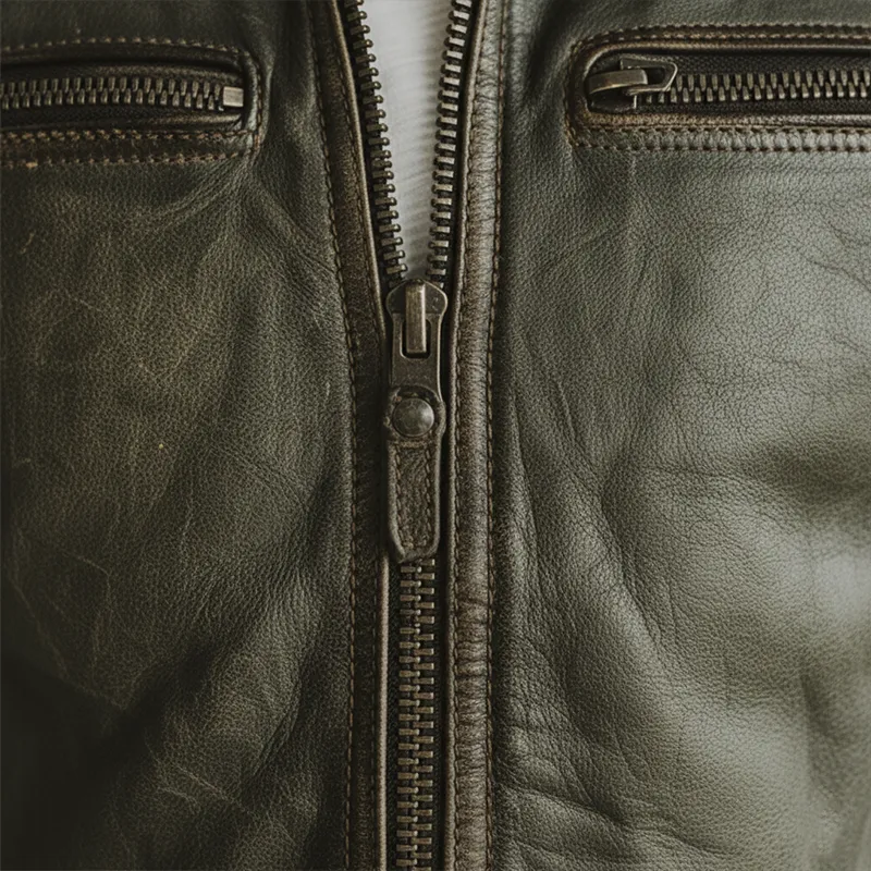 Men's Winter Retro Pattern PU Stitching Faux Leather Jacket MTA2003J3P sold by Manly product image thumbnail 4