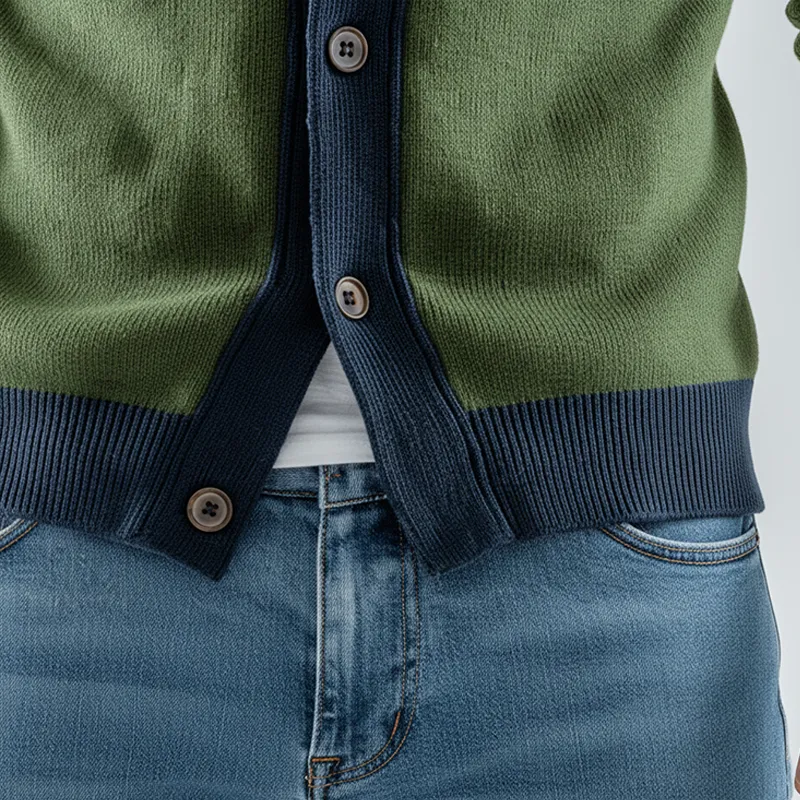 Men's Winter Fashion Contrast Color Cotton Yarn Knitted Thin Cardigan MTA2075J1P sold by Manly product image thumbnail 5