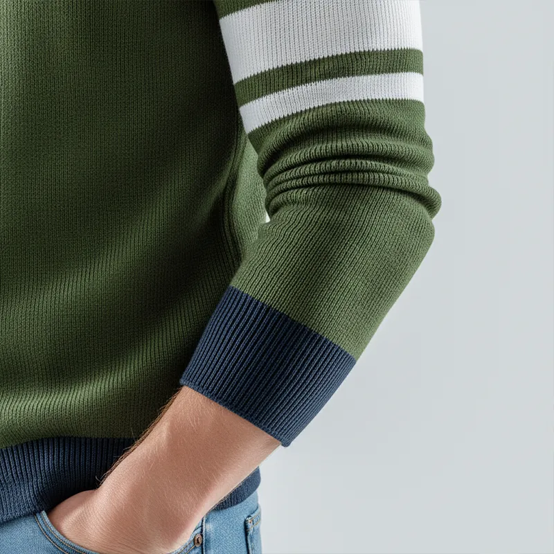 Men's Winter Fashion Contrast Color Cotton Yarn Knitted Thin Cardigan MTA2075J1P sold by Manly product image thumbnail 4