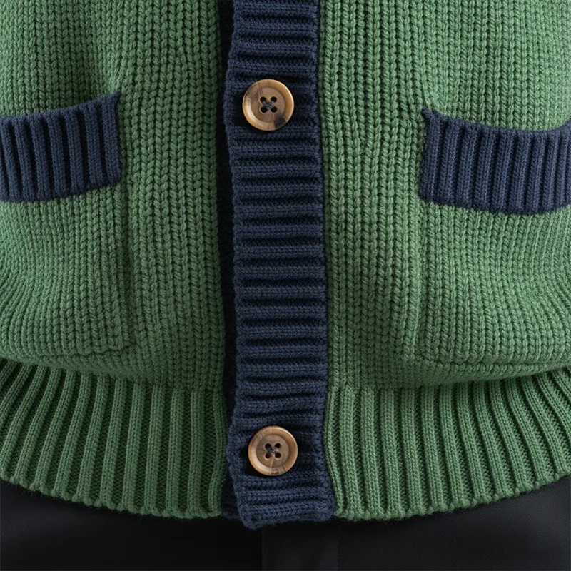 Men's Winter Fashion Contrast Striped Cotton Knitted Cardigan MTA2073J8P sold by Manly product image thumbnail 5