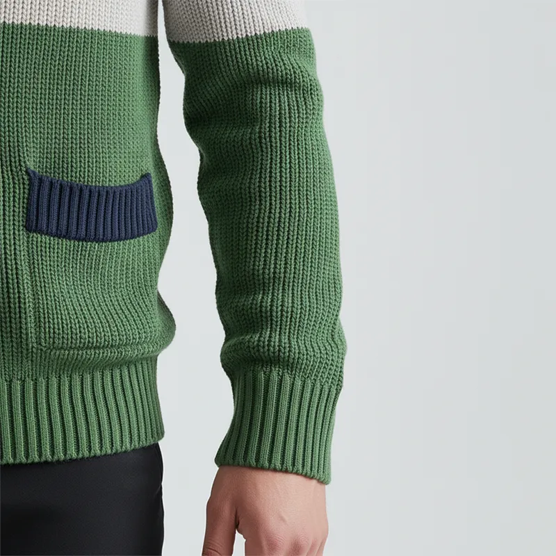 Men's Winter Fashion Contrast Striped Cotton Knitted Cardigan MTA2073J8P sold by Manly product image thumbnail 4