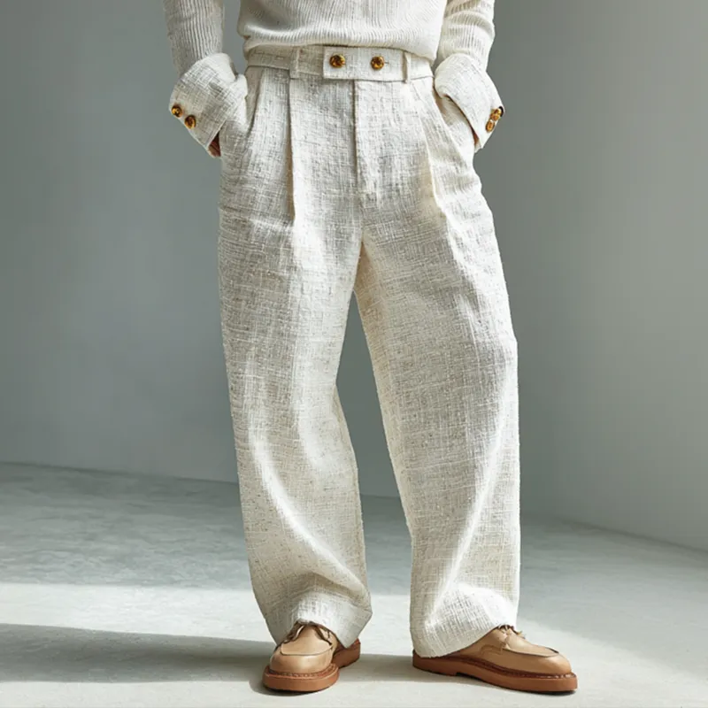 Men's Retro Casual Old Money Style Lapel Long-sleeved Shirt And Pants Two-piece Set MTA2432J3TO sold by Manly product image thumbnail 2