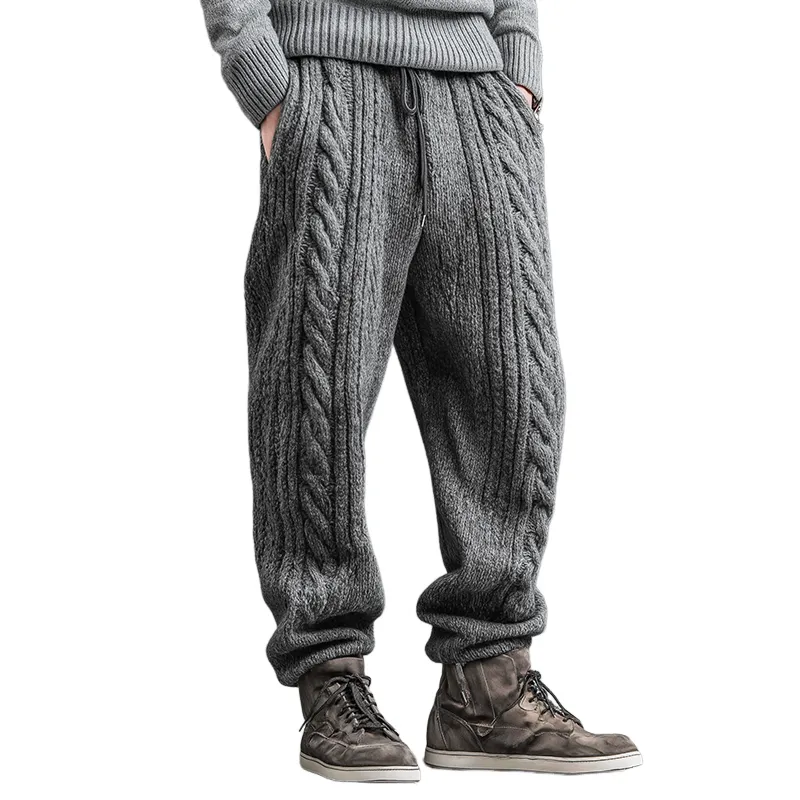Men's Retro Casual Cable Knit Trousers MTA2499J6TO sold by Manly
