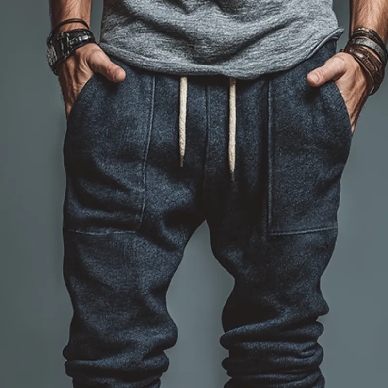 Men's Retro Casual Striped Knit Drawstring Trousers MTA2416J7TO sold by Manly product image thumbnail 3