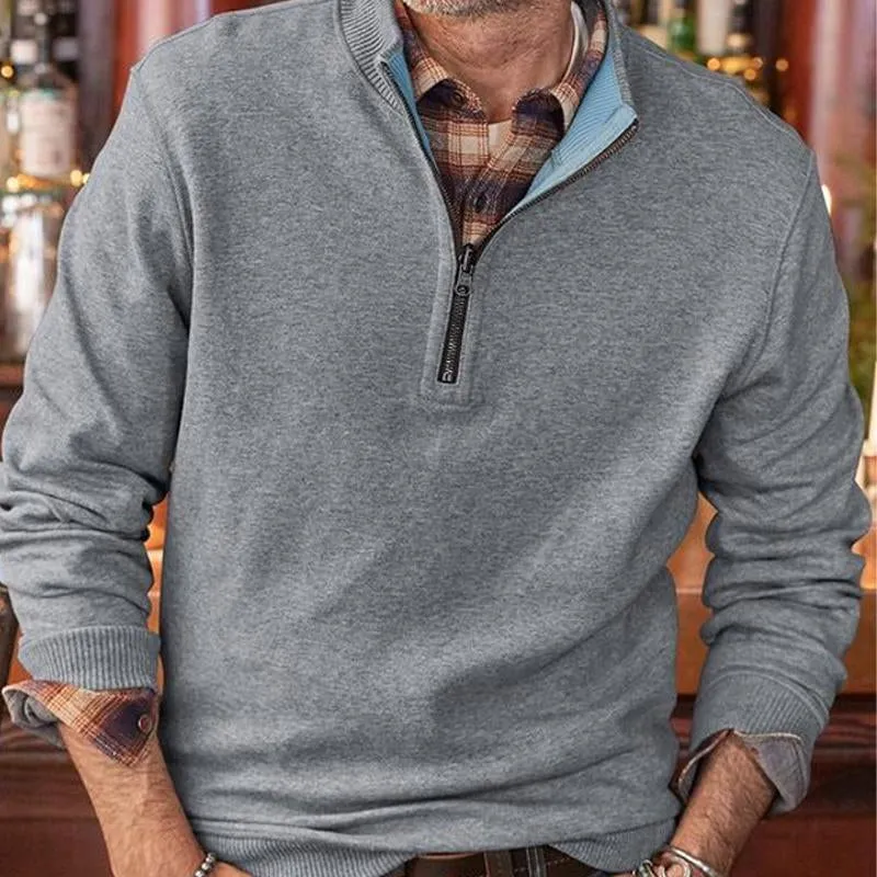 Men's Solid Half-Zip Stand Collar Sweatshirt 03385034X sold by Manly product image thumbnail 2