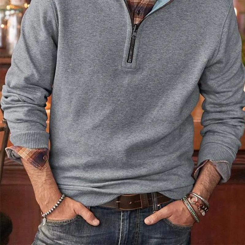 Men's Solid Half-Zip Stand Collar Sweatshirt 03385034X sold by Manly product image thumbnail 3
