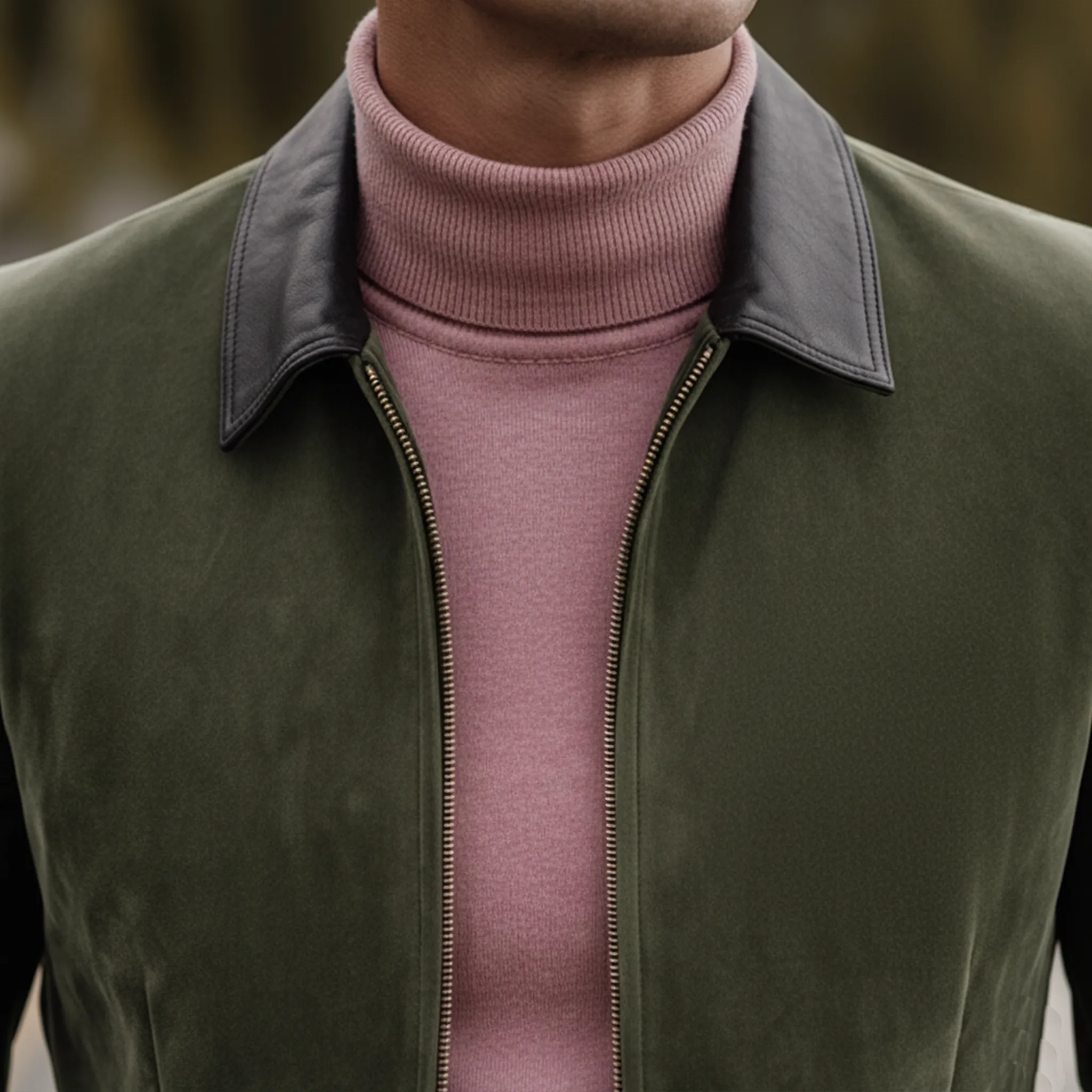 Men's Classic PU Leather Lapel Zipper Suede Slim Fit Jacket MTA2337J3K sold by Manly product image thumbnail 5