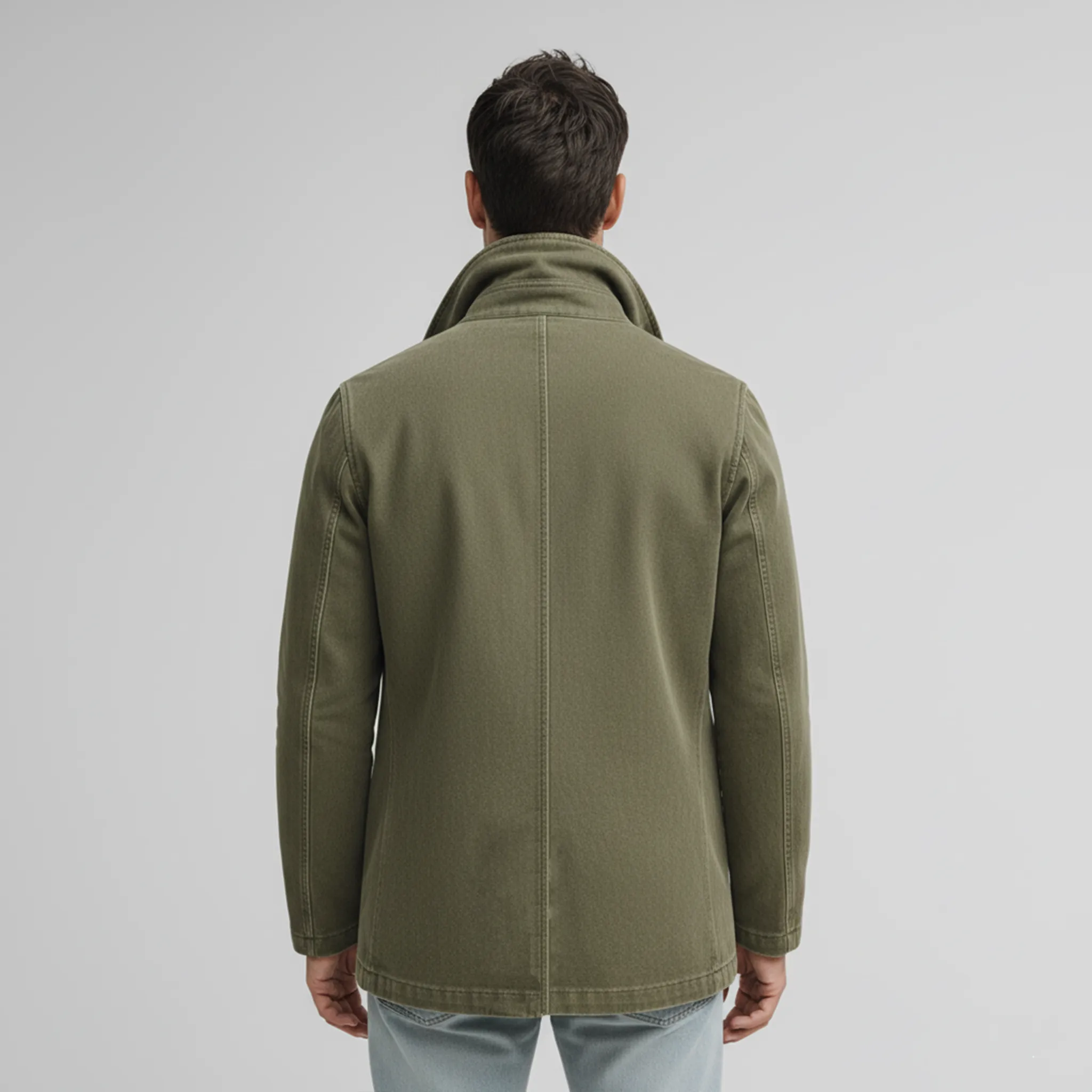 Men's Classic Lapel Washed Cotton Blend Double Breasted Jacket MTA2472J4K sold by Manly product image thumbnail 5