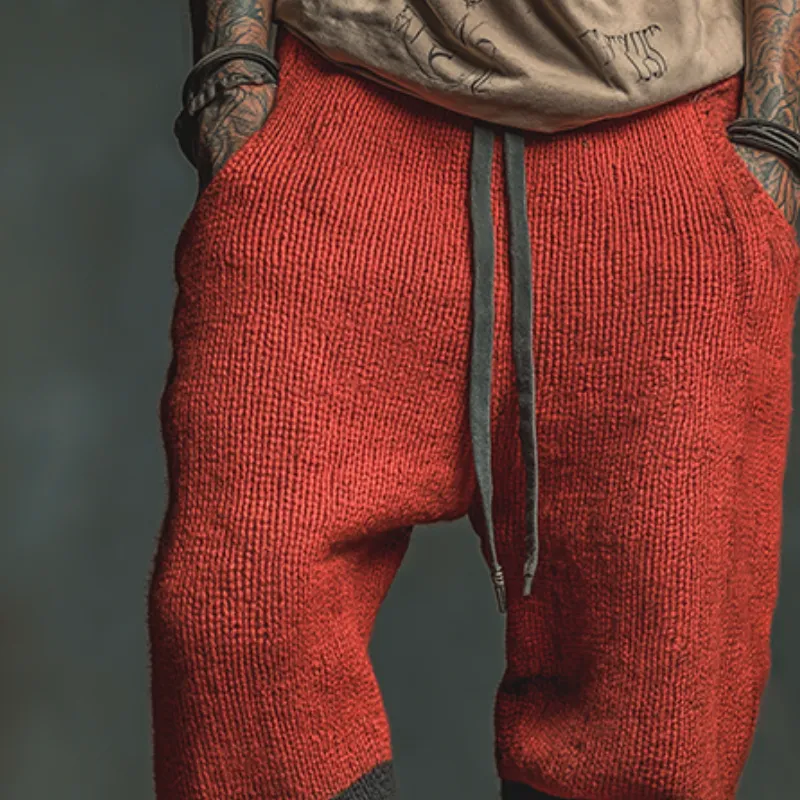 Men's Retro Casual Knit Striped Drawstring Pants MTA2447J3TO sold by Manly product image thumbnail 3