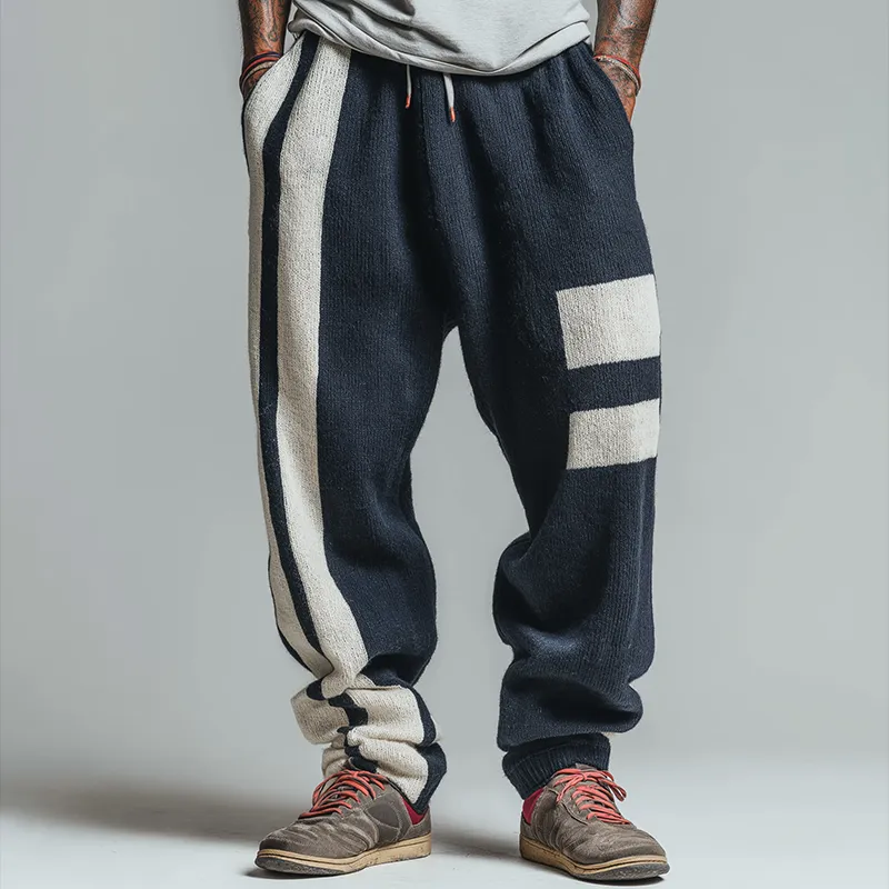 Men's Retro Casual Knit Striped Drawstring Pants MTA2449J9TO sold by Manly product image thumbnail 2